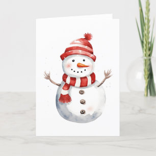 Cartes Pour Fêtes Annuelles Joyeux Noël adorable Snowman BLANK