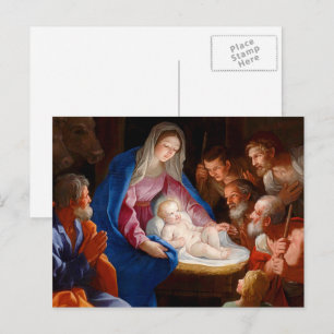 Cartes Pour Fêtes Annuelles Joyeux Noël. Adoration des bergers