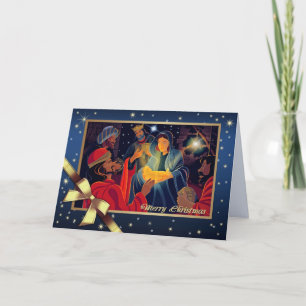 Cartes Pour Fêtes Annuelles Joyeux Noël. Adoration des Mages