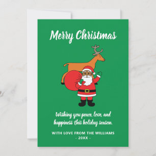 Cartes Pour Fêtes Annuelles Joyeux Noël Africain-Américain Père Noël