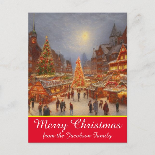 Cartes Pour Fêtes Annuelles Joyeux Noël Allemand Salutations de marché Kitsch (Devant)