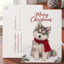 Joyeux Noël amateur de chiots Pomsky mignons