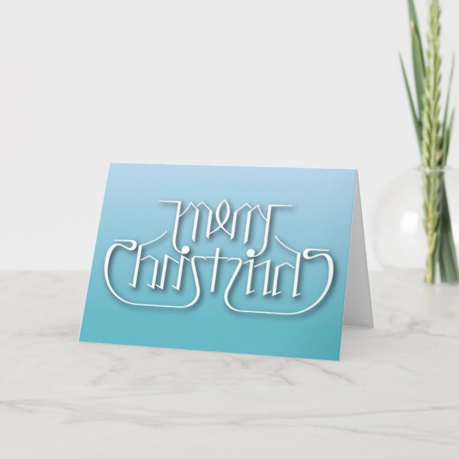 Cartes Pour Fêtes Annuelles Joyeux Noël Ambigram (Devant)