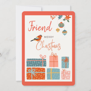 Cartes Pour Fêtes Annuelles Joyeux Noël Ami Cadeaux Oiseaux Saumon