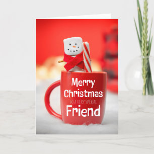 Cartes Pour Fêtes Annuelles Joyeux Noël Ami Marshmallow Snowman