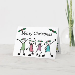 Cartes Pour Fêtes Annuelles Joyeux Noël amis bâtons