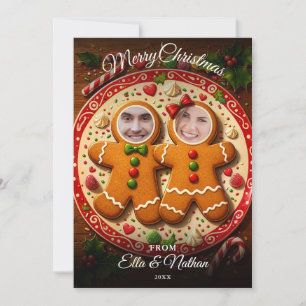 Cartes Pour Fêtes Annuelles Joyeux Noël Amusant 2 Photo Gingerbread