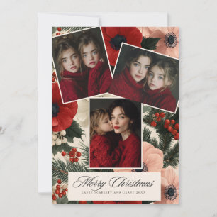 Cartes Pour Fêtes Annuelles Joyeux Noël Anémone Fleurie vacances 3 photo