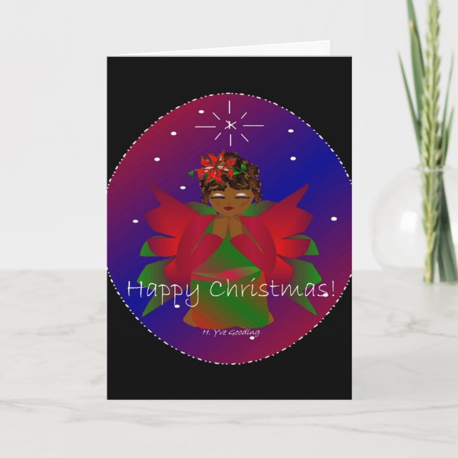 Cartes Pour Fêtes Annuelles Joyeux Noël Angel Baby Girl Prier (Devant)