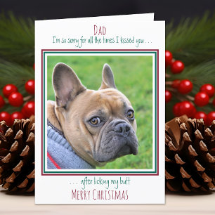 Cartes Pour Fêtes Annuelles Joyeux Noël animal de compagnie Photo Drôle Chien
