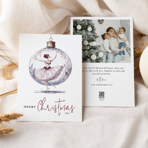 Cartes Pour Fêtes Annuelles Joyeux Noël aquarelle Bauble photo