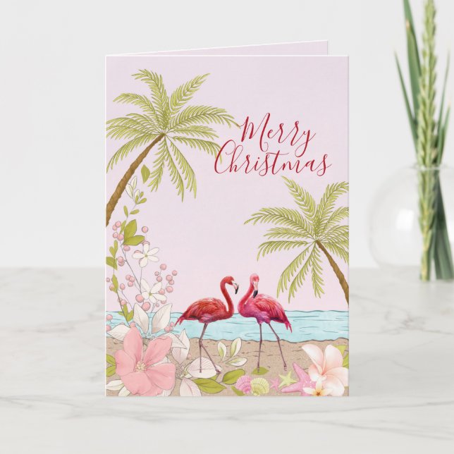 Cartes Pour Fêtes Annuelles Joyeux Noël Aquarelle Floral (Devant)