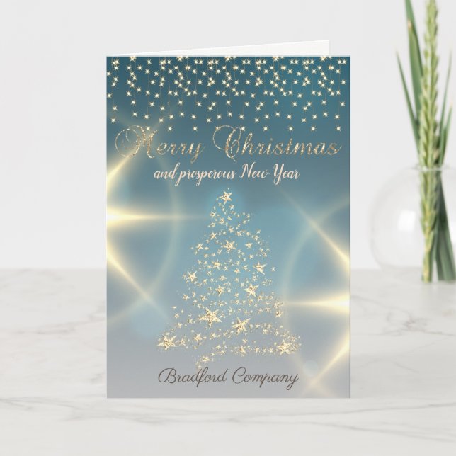 Cartes Pour Fêtes Annuelles Joyeux Noël, Arbre de Noël, Compagnie Lumière (Devant)