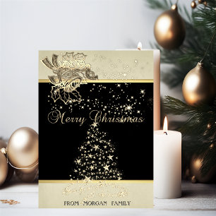 Cartes Pour Fêtes Annuelles Joyeux Noël, Arbre de Noël, Étoiles, Bell
