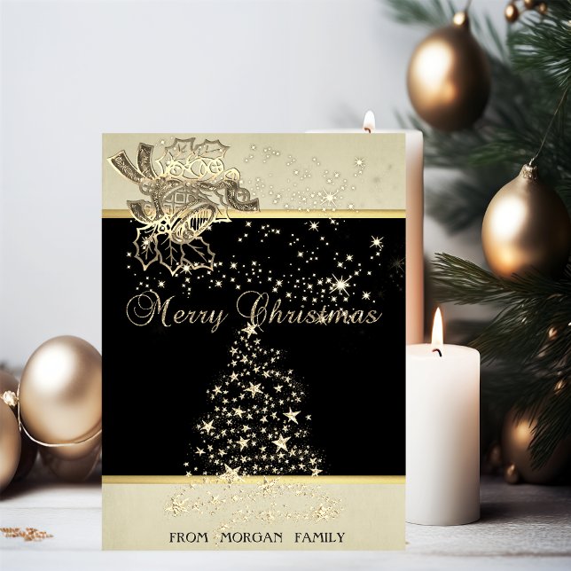 Cartes Pour Fêtes Annuelles Joyeux Noël, Arbre de Noël, Étoiles, Bell (Créateur téléchargé)