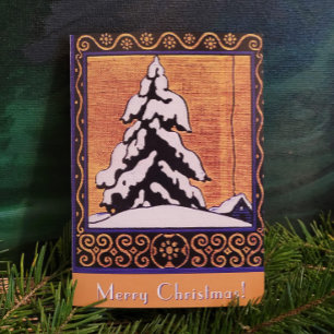 Cartes Pour Fêtes Annuelles Joyeux Noël Arbre enneigé