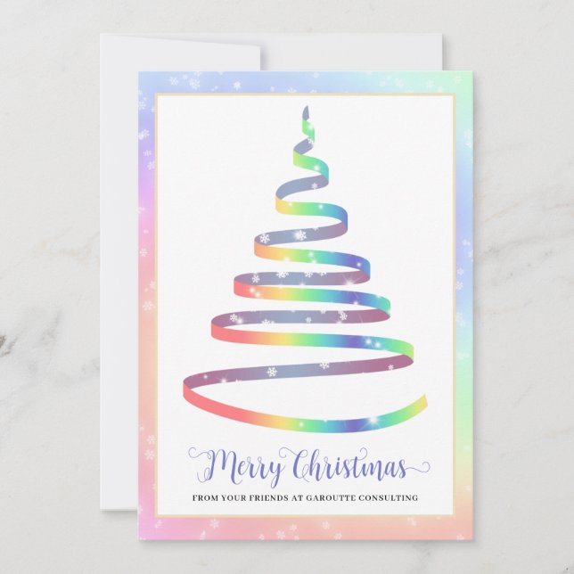 Cartes Pour Fêtes Annuelles Joyeux Noël Arbre Entreprise Logo Fête (Devant)