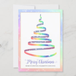 Cartes Pour Fêtes Annuelles Joyeux Noël Arbre Entreprise Logo Fête