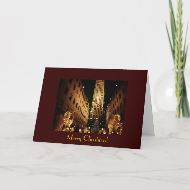 Cartes Pour Fêtes Annuelles Joyeux Noël - arbre et anges de Noël classique (Devant)