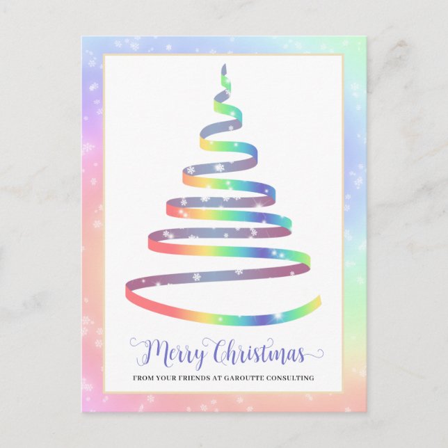 Cartes Pour Fêtes Annuelles Joyeux Noël Arbre logo de l'entreprise (Devant)