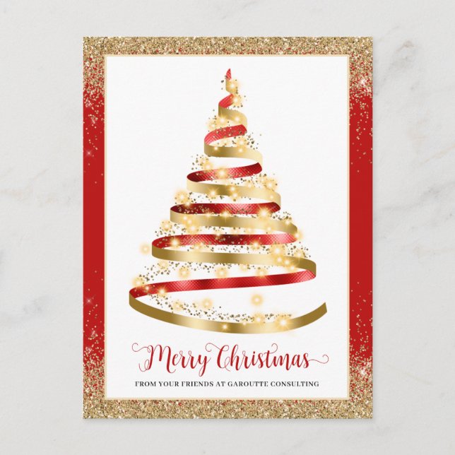 Cartes Pour Fêtes Annuelles Joyeux Noël Arbre logo de l'entreprise (Devant)