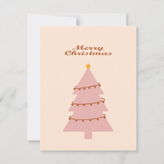 Cartes Pour Fêtes Annuelles Joyeux Noël arbre rose