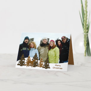 Cartes Pour Fêtes Annuelles Joyeux Noël Arbres & Chien GreyHound