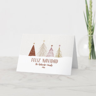 Cartes Pour Fêtes Annuelles Joyeux Noël Arbres Élégants Neige Fête Sur Mesure