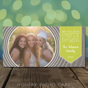 Cartes Pour Fêtes Annuelles Joyeux Noël - Art déco avec une seule photo