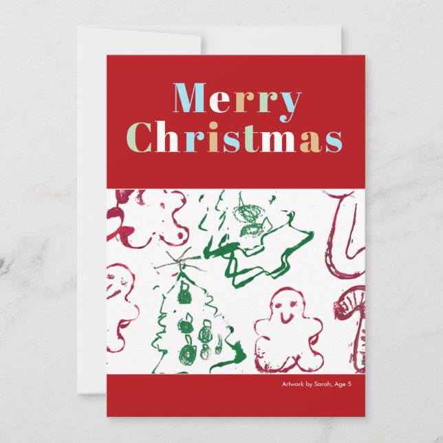 Cartes Pour Fêtes Annuelles Joyeux Noël Art Joyeux Noël Photo personnalisée (Devant)