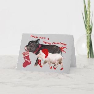 Cartes Pour Fêtes Annuelles Joyeux Noël au cochon de ventre