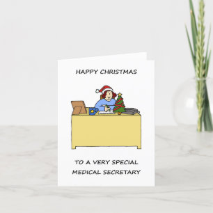 Cartes Pour Fêtes Annuelles Joyeux Noël au secrétaire Médicale