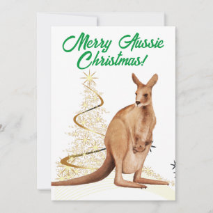 Cartes Pour Fêtes Annuelles Joyeux Noël australien Kangaroo