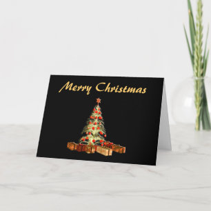Cartes Pour Fêtes Annuelles Joyeux Noël aux arbres brillants