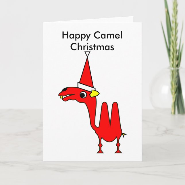 Cartes Pour Fêtes Annuelles Joyeux Noël aux chameaux (Devant)