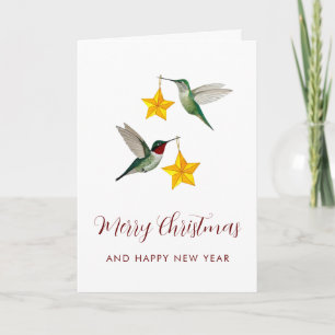 Cartes Pour Fêtes Annuelles Joyeux Noël aux colibris
