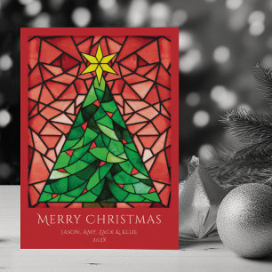 Cartes Pour Fêtes Annuelles Joyeux Noël aux couleurs vives Star de l'arbre de 