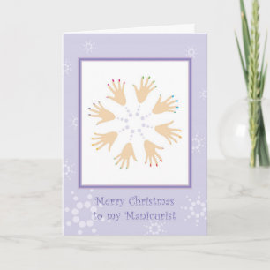 Cartes Pour Fêtes Annuelles Joyeux Noël aux manicuristes