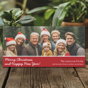 Cartes Pour Fêtes Annuelles Joyeux Noël avec 1 photo panoramique horizontale