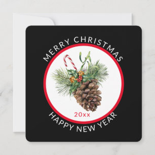 Cartes Pour Fêtes Annuelles Joyeux Noël avec cône de pin de Noël