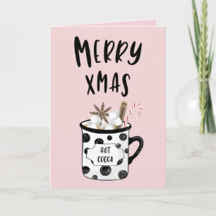 Cartes Pour Fêtes Annuelles Joyeux Noël avec du cacao chaud
