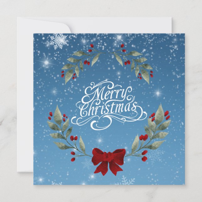 Cartes Pour Fêtes Annuelles Joyeux Noël avec la Bible Verse (Devant)