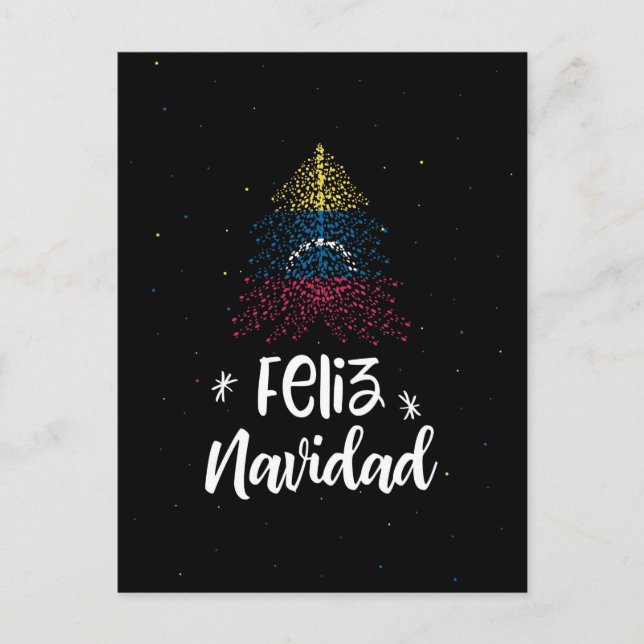 Cartes Pour Fêtes Annuelles Joyeux Noël avec le drapeau du Vénézuela (Devant)