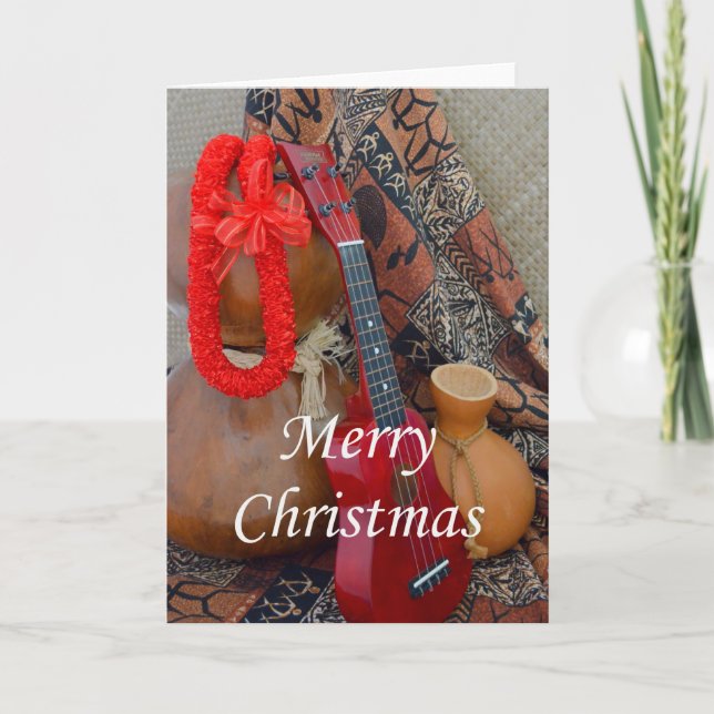 Cartes Pour Fêtes Annuelles Joyeux Noël avec le ruban rouge Lei (Devant)