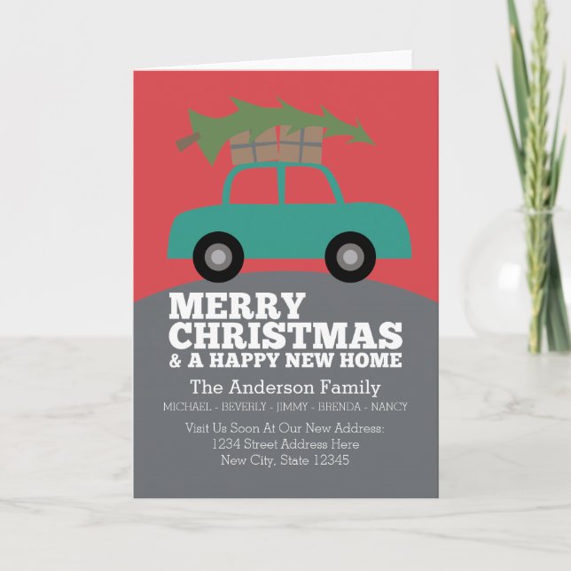 Cartes Pour Fêtes Annuelles Joyeux Noël avec nouvelle adresse résidentielle Dé (Devant)