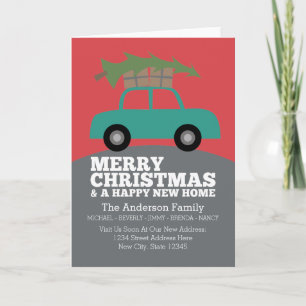 Cartes Pour Fêtes Annuelles Joyeux Noël avec nouvelle adresse résidentielle Dé