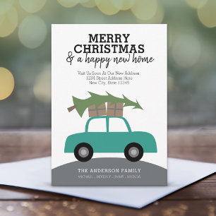 Cartes Pour Fêtes Annuelles Joyeux Noël avec nouvelle adresse résidentielle Dé
