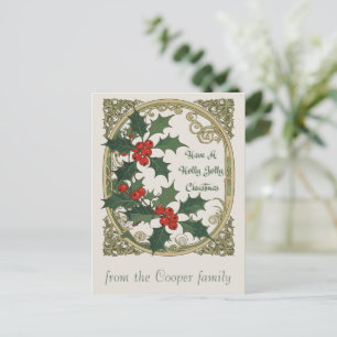 Cartes Pour Fêtes Annuelles Joyeux Noël avec une ambiance vintage de Holly