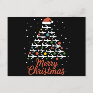 Cartes Pour Fêtes Annuelles Joyeux Noël Avion Vacances Arbre