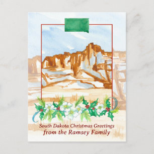 Cartes Pour Fêtes Annuelles Joyeux Noël Badlands du Dakota du Sud Hiver